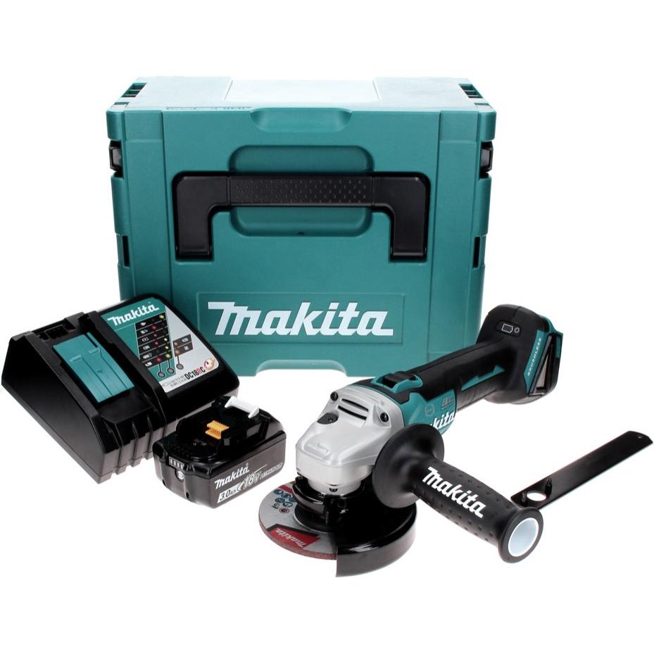 Thumbnail - Makita, Winkelschleifer, DGA 506 RF1J Akku Winkelschleifer 18 V 125 mm Brushless + 1x Akku 3,0 Ah + Ladegerät + Makpac (...