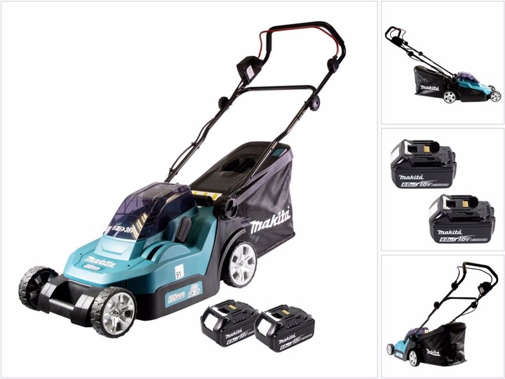 Actual product image Makita DLM 382 G2 battery lawn mower 36 V ( 2x 18 V ) 38 cm 40 l + 2x battery 6.0 Ah - without charger (Rechargeable battery operated)
