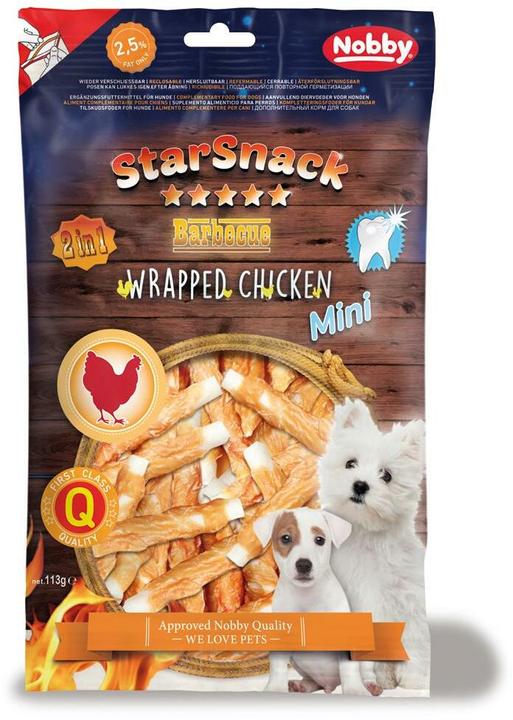 Nobby StarSnack Barbecue MINI Wrapped Chicken (Adult, 1 pcs., 125 g)
