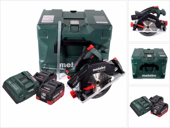 Produktbild Metabo KS 18 LTX 57 Akku Handkreissäge 18 V 165 x 20 mm ( 601857840 ) + 2x 10,0 Ah Akku + Ladegerät