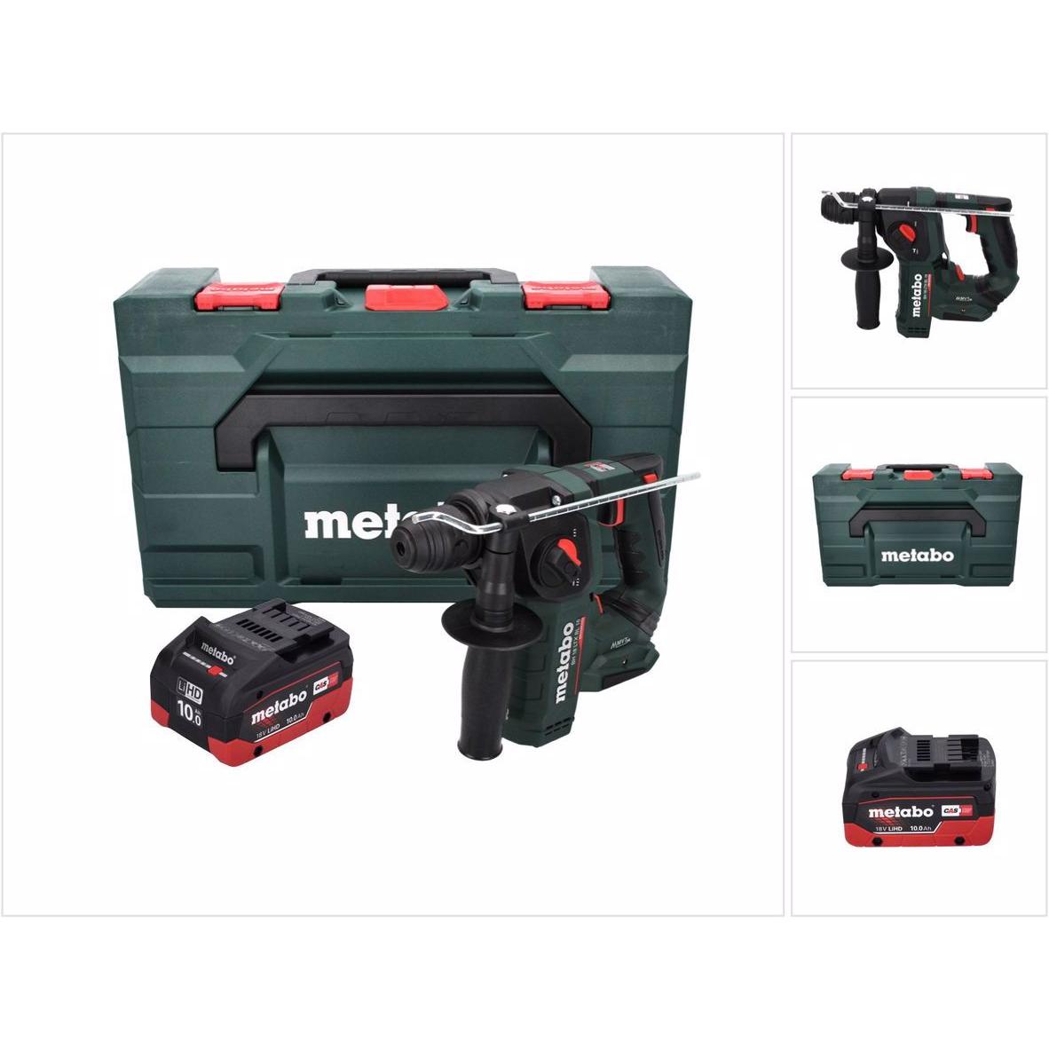 Metabo, Bohrmaschine + Akkuschrauber, BH 18 LTX BL 16 Akku Bohrhammer 18 V 1.3 J SDS-plus Brushless + 1x Akku 10,0 Ah + ...