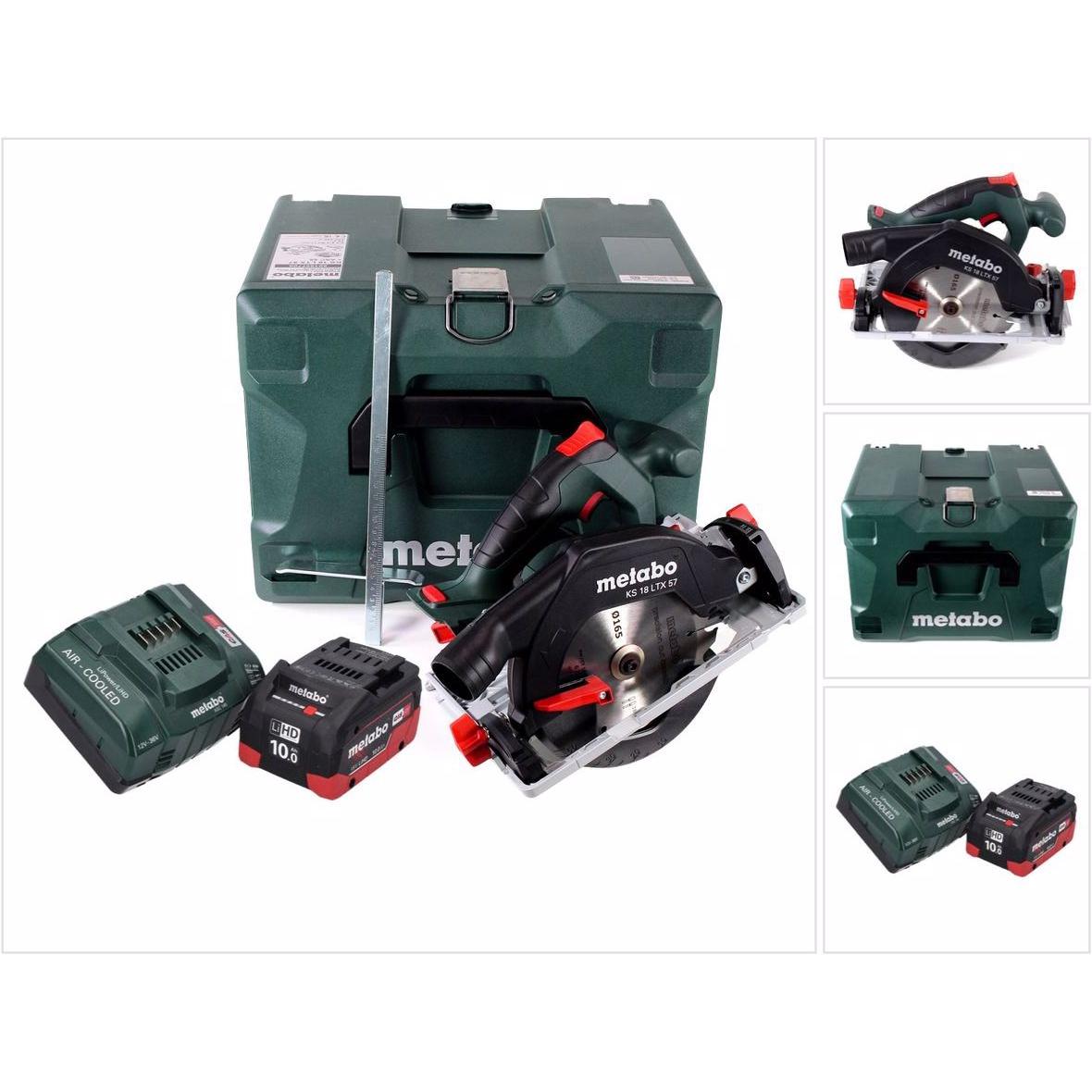 Metabo, Handkreissäge, KS 18 LTX 57 Akku Handkreissäge 18 V 165 x 20 mm ( 601857840 ) + 1x 10,0 Ah Akku + Ladegerät