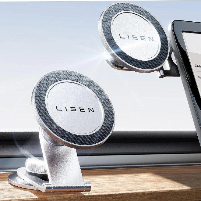Actual product image Lisen MagSafe car mount Tesla version