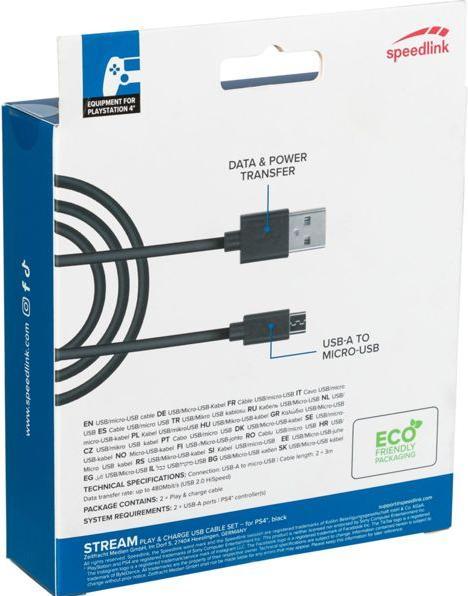 Produktbild Speedlink STREAM - Play & Charge Cable Set (PS4)