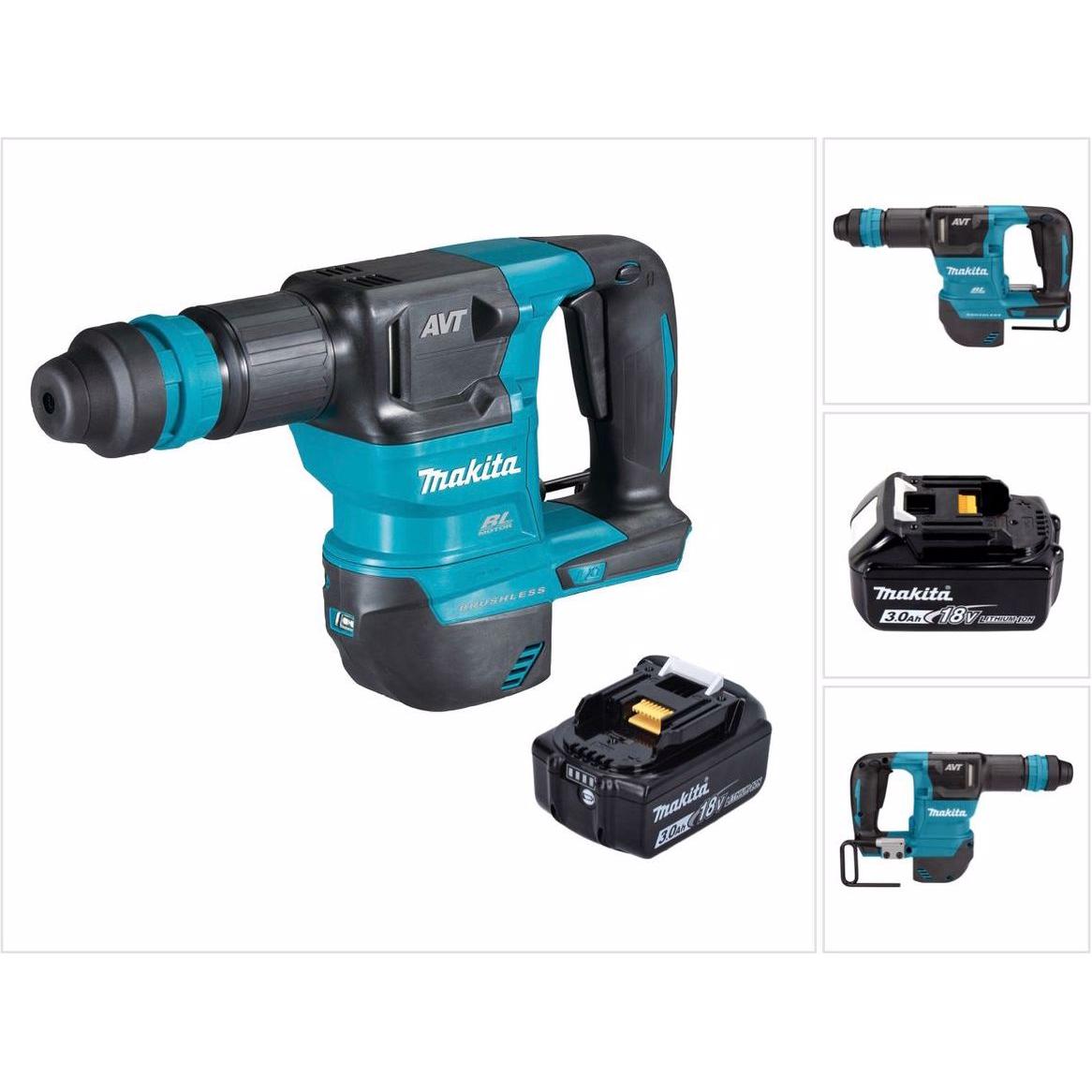 Makita, Martello demolitore +  Scalpellatore, DHK 180 F1 Batteria martello scalpello 18 V 3,1 J SDS Plus Brushless + 1x batteria 3,0 Ah - senza (Batte