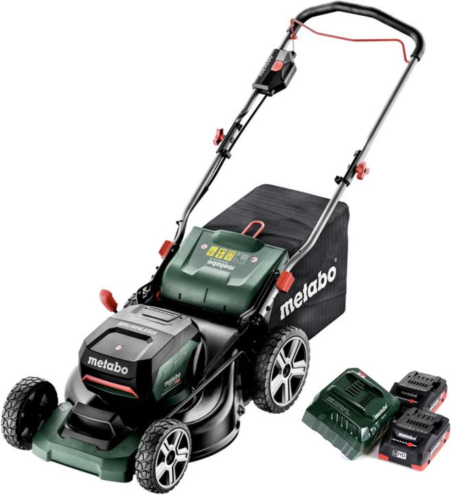 Produktbild Metabo RM 36-18 LTX BL 46 Akku Rasenmäher 36 V ( 2x 18 V ) 46 cm Brushless + 2x Akku 4,0 Ah + Ladege (Akkubetrieb)