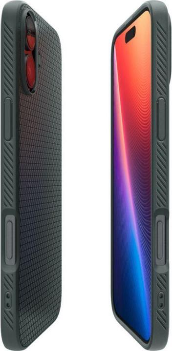 Actual product image Spigen Liquid Air iPhone 16 zielony/abyss green ACS08196 (Apple iPhone 16)