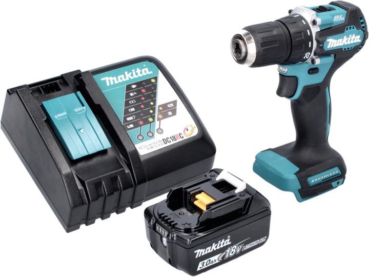 Immagine prodotto Makita Trapano avvitatore a batteria DDF 487 RF1 18 V 40 Nm Brushless + 1x batteria 3,0 Ah + caricabatterie (Batteria ricaricabile)