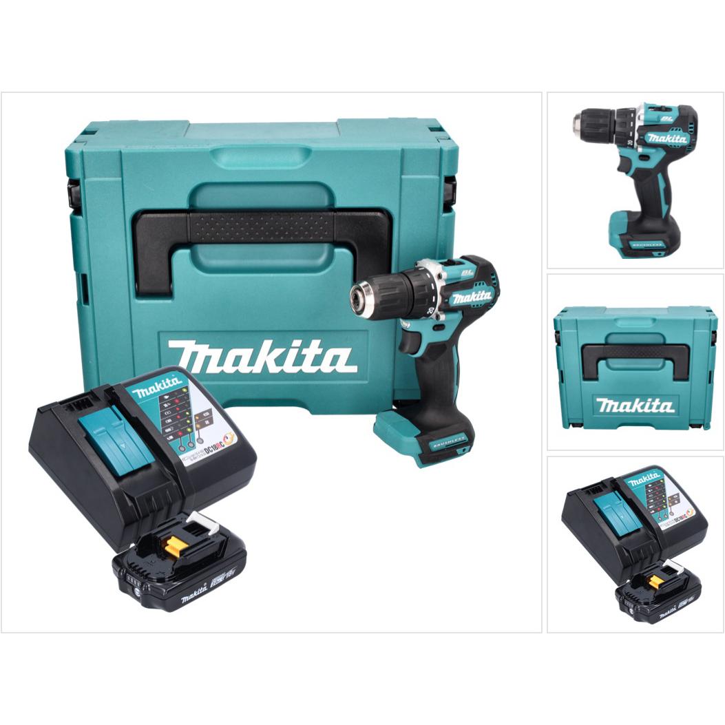 Thumbnail - Makita, Bohrmaschine + Akkuschrauber, DDF 487 RA1J Akku Bohrschrauber 18 V 40 Nm Brushless + 1x Akku 2,0 Ah + Ladegerät ...