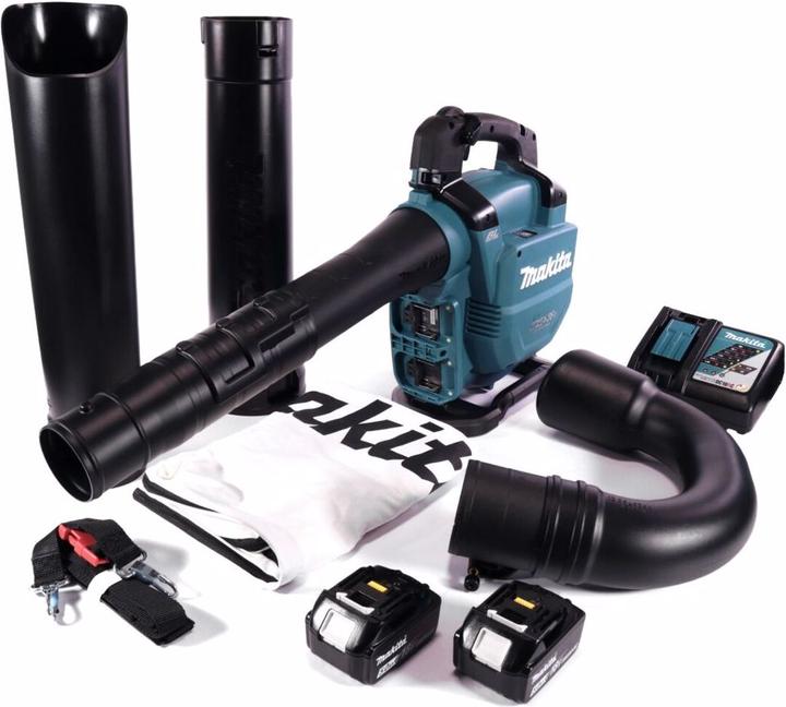 Productafbeelding Makita DUB 363 RT2V Accu-blazer / bladzuiger 36 V ( 2x 18 V ) Borstelloos + zuigset + 2x accu 5.0 (Oplaadbare batterij, Bladzuiger)