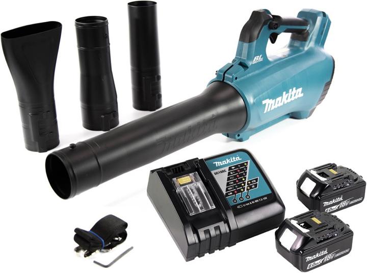 Productafbeelding Makita DUB 184 RG Accu blazer 18 V Brushless + 2x accu 6.0 Ah + lader (Oplaadbare batterij, Bladblazer)