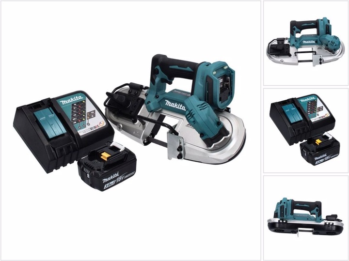 Makita DPB 183 RF1 Akku Bandsäge 18 V 66 mm Brushless + 1x Akku 3,0 Ah + Ladegerät