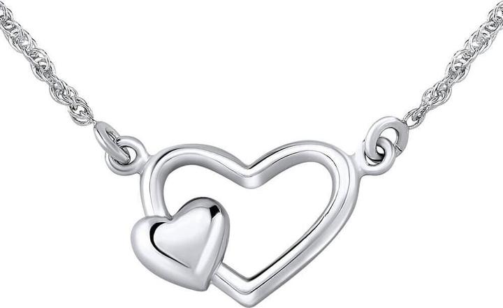 Silvego Romantic silver necklace with hearts ZTJ71251