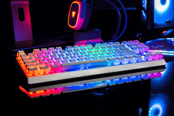 Immagine prodotto Modecom VOLCANO LANPARTY RGB Pudding mechanická herní klávesnice (OUTEMU Brown), LED podsvícení, US (US, Cablato)