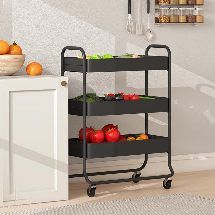 Produktbild Homcom Küchenwagen Metall Schwarz