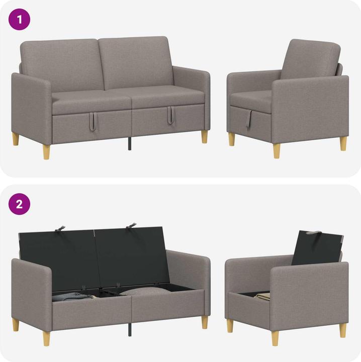 Produktbild vidaXL Sofa Set (1-Sitzer, 2-Sitzer)