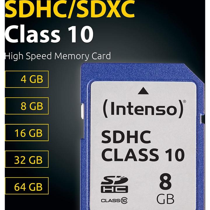Actual product image Intenso SD Class 10 (8 GB, SDHC, U1, UHS-I)