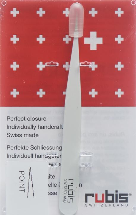 Actual product image Rubis Tweezers pointed, white, Inox