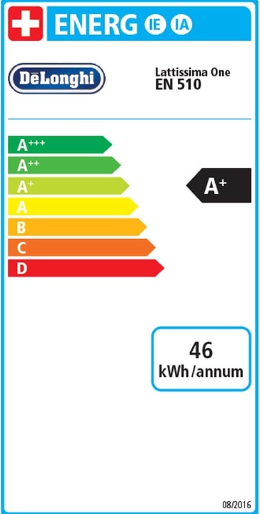 Label énergétique De'Longhi Nespresso Lattissima One (NESPRESSO Original)