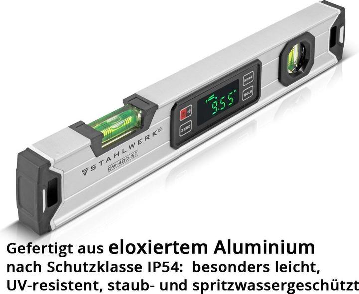 Actual product image Stahlwerk Digital spirit level DW-400 ST made of aluminium with 400 mm length (40 cm)