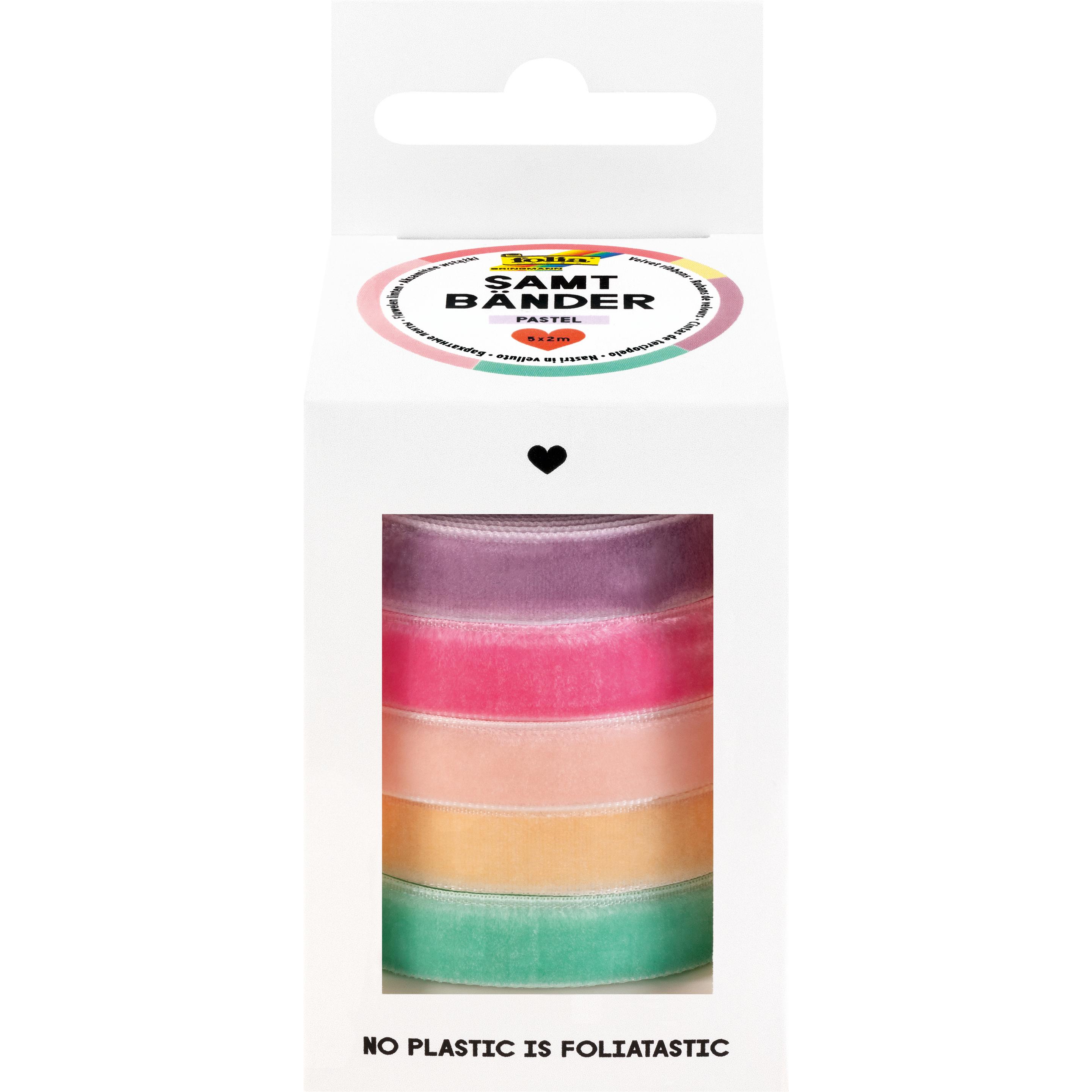 Folia Samtbänder Pastell (5x) (12141)