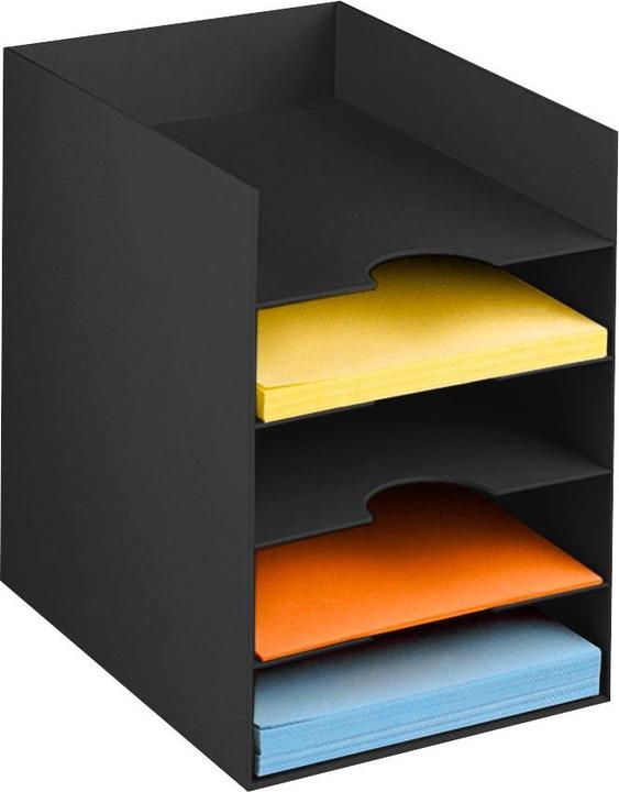 Paperflow Sorting station Forms box, 5 compartments, black, made of polystyrene, stackable, each compartment (A4)