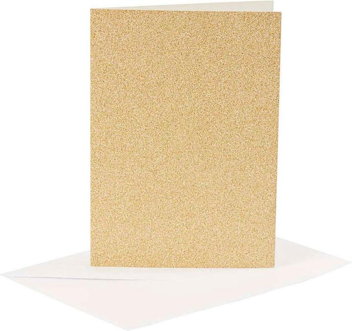 Productafbeelding Creativ Company Karten und Umschläge 10,5 x 15 cm Glitzergold - 4 Stück. (4 Pcs.)