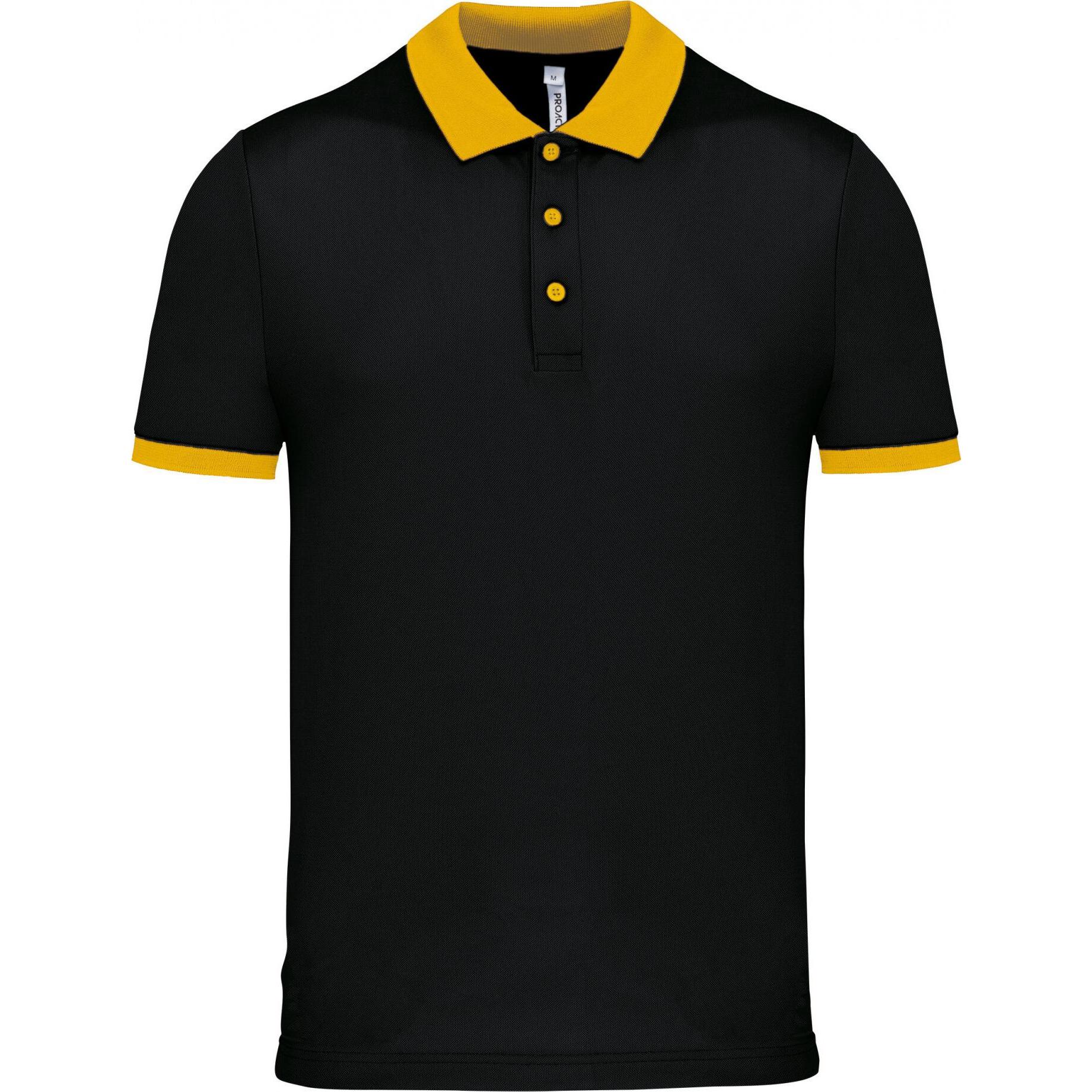 Proact, Herren, Shirt, Performance Piqué-Poloshirt, Gelb, Schwarz, (M)