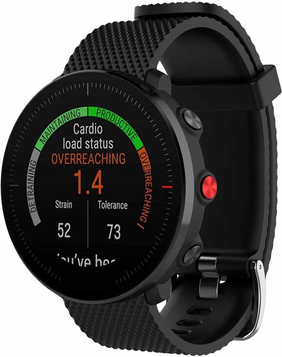 Actual product image Wave silikoniranneke, ÃƒÂ¤ly- ja urheilukelloille, musta (Silicone)