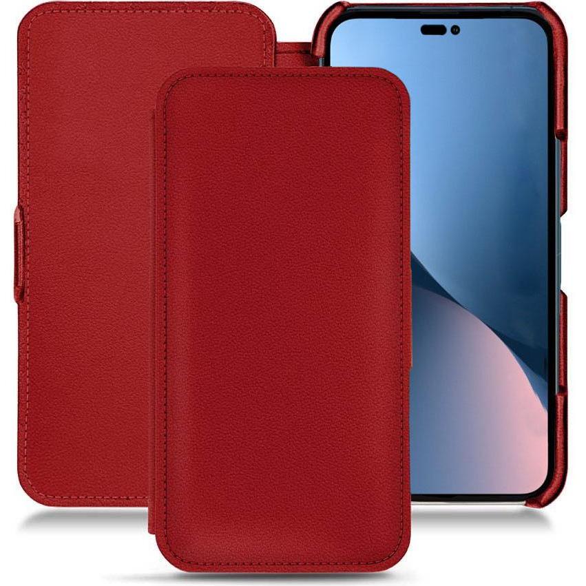 Noreve Lederschutzhülle horizontal (Apple iPhone 14 Plus), Smartphone Hülle, Rot