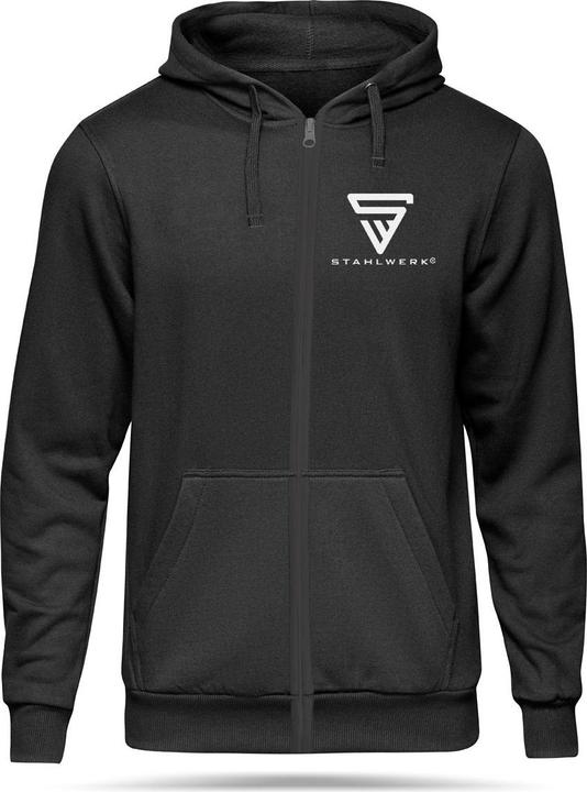 Produktbild Stahlwerk Hoodie Kapuzenpullover Kapuzenpulli mit Reissverschluss in Schwarz Gr.L (L)