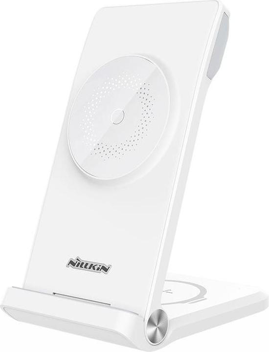 Actual product image Nillkin PowerTrio 3in1 Wireless Charger MagSafe for Apple Watch White (MFI) (15 W)