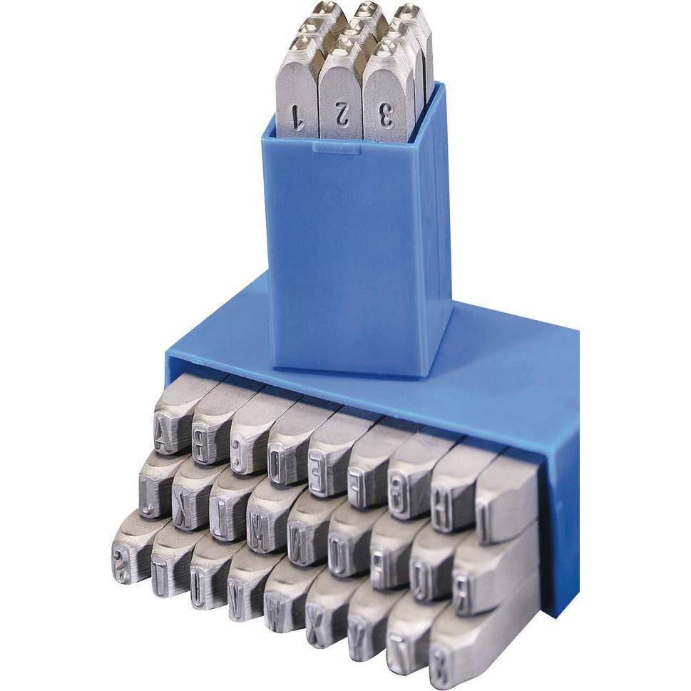 Dönges, Stanzwerkzeug, Handschlagstempelsatz spitz, 27-teilig, A - Z, Schrifthöhe 2 mm
