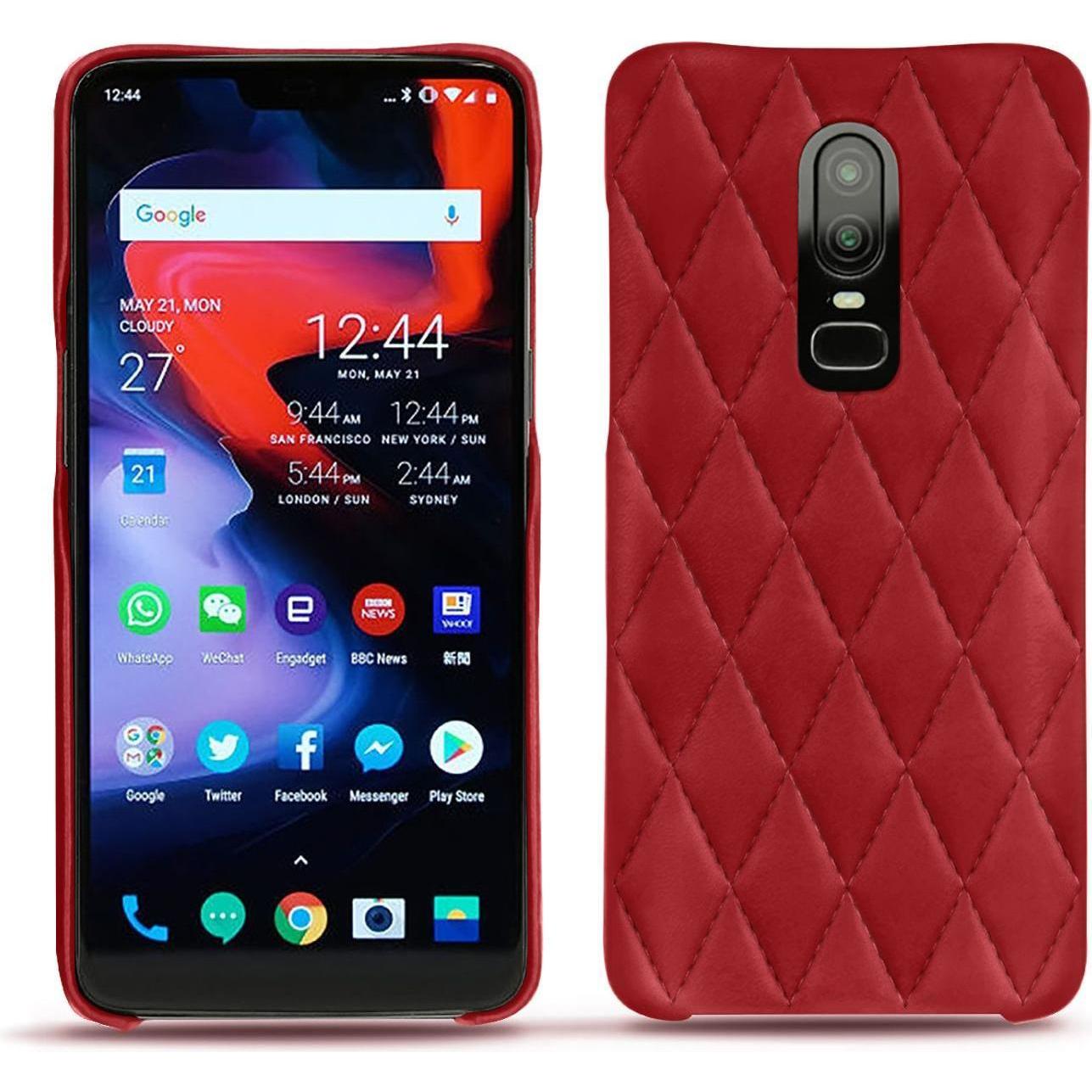 Noreve Lederschutzhülle (OnePlus 6), Smartphone Hülle, Rot