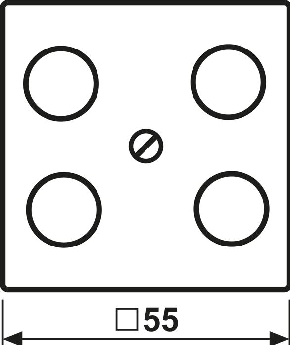 Actual product image JUNG Central plate Sat/TV/Radi AS cws glz A561-4SAT1