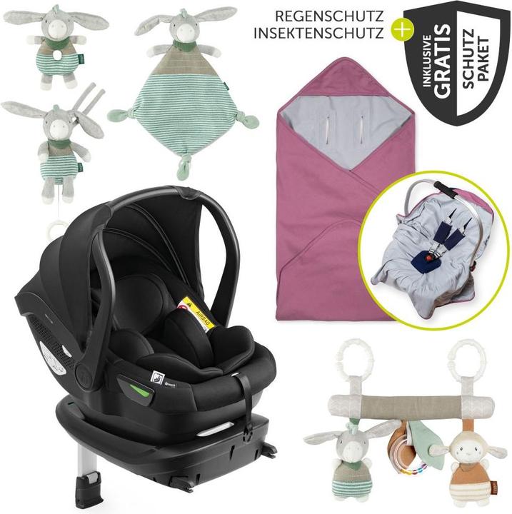 Hauck Babyschalen-Set Drive N Care Set i-Size (40 (Baby car seat, ECE R129/i-Size Standard)