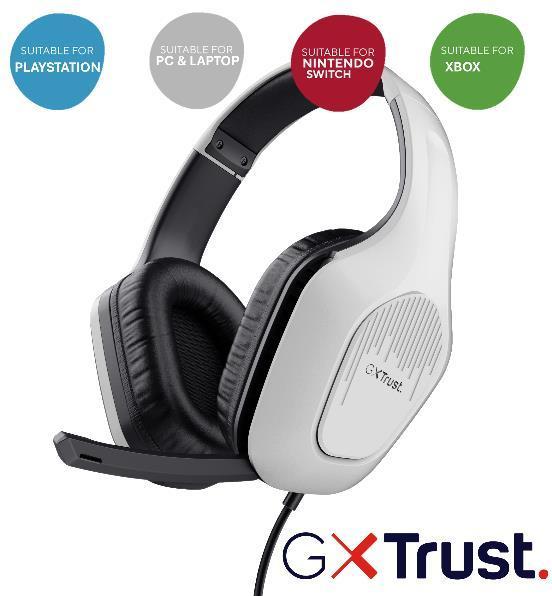 Produktbild Trust GXT415W ZIROX HEADSET – WHITE (Kabelgebunden)