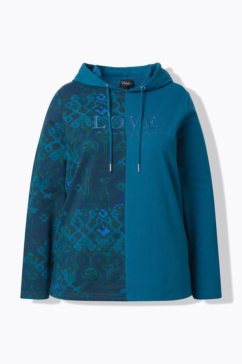 Produktbild Ulla Popken Hoodie, Patchdruck, Kapuze, Langarm (60)