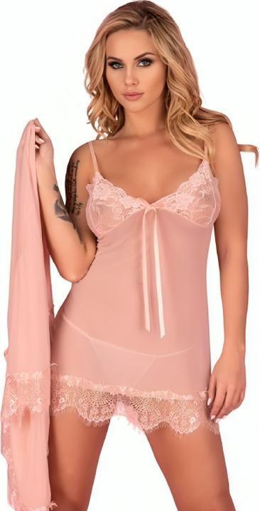 LivCo Corsetti Fashion - HYEONA 1710 BABYDOLL + THONG ROSE S (S)