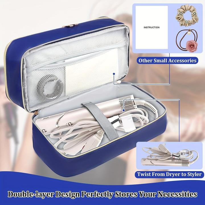 Immagine prodotto Only-Bags.Store Zweilagige Haartrockner-Reisetasche - Wasserfeste, kratzfeste Organizer-Tasche mit hohem