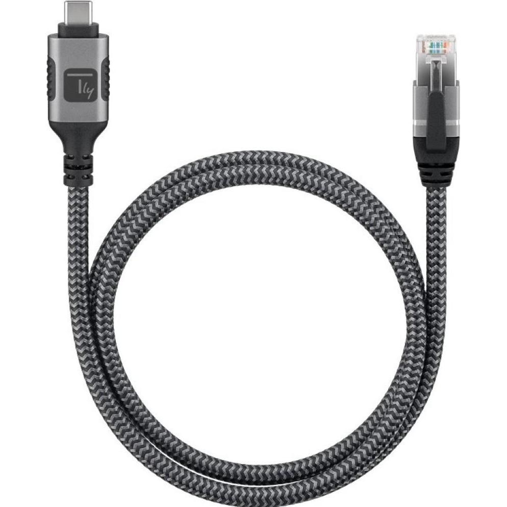 Thumbnail - Techly Kabel sieciowy USB-C na Gigabit Ethernet RJ45 3m, Netzwerkadapter