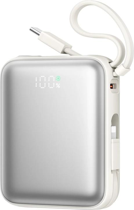 Produktbild Joyroom JR-PBF27 Pro 30W Power Bank with Built-in Type-C Cable & Extra C-to-L Cable 10000mAh - White (10000 mAh, 30 W, 38.50 Wh)