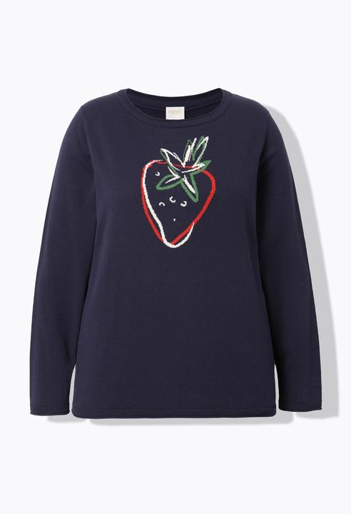 Produktbild Ulla Popken Pullover, Fruchtmotiv, Rundhals, Langarm (54)