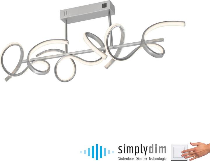 Actual product image Just Light CURLS LED Deckenleuchte Warmweiss 8,6W 3-fach Silber/Weiss 19032-21