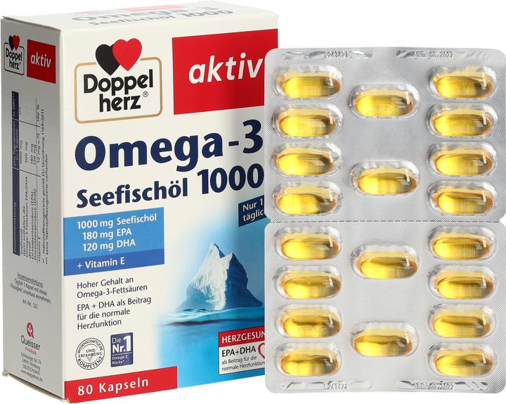Produktbild Doppelherz Double Heart Seefischöl Omega3 1000mg (80 Stück, Kapseln)