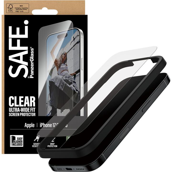 PanzerGlass SAFE by Apple iPhone 17 - Ultra-Wide-Fit (1 Stück, Apple iPhone 17, Apple iPhone 16 Pro)
