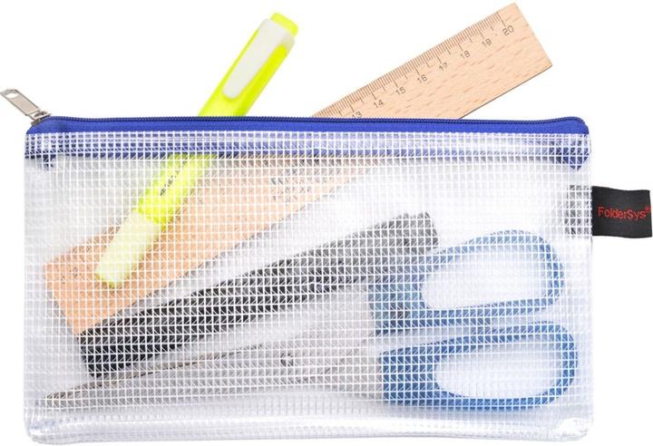 Produktbild Foldersys Reissverschlussbeutel DIN lang transparent/blau 0,15 mm (1 Stück)