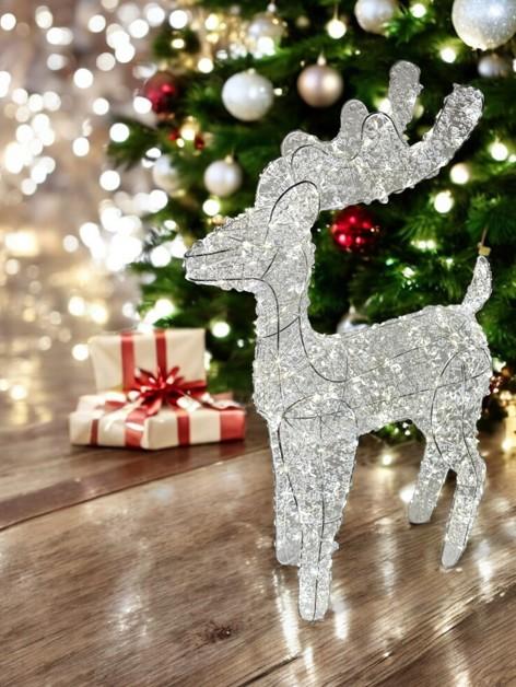 Actual product image GuGus LED Rentier weiss Outdoor aus Metall mit 500 LED Micro Light Grösse 30x15x60cm