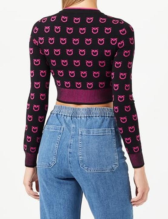 Produktbild Pinko Frettchen Tube Logo Bir T-shirt mit langen Ärmeln ohne Kragen (L)