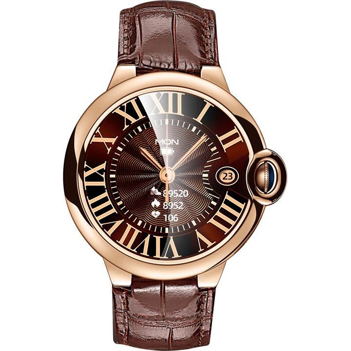 EKO Connected Watch 5.0 mit Mikrofon und Lederarmband mit Faltschliesse, Smartwatch